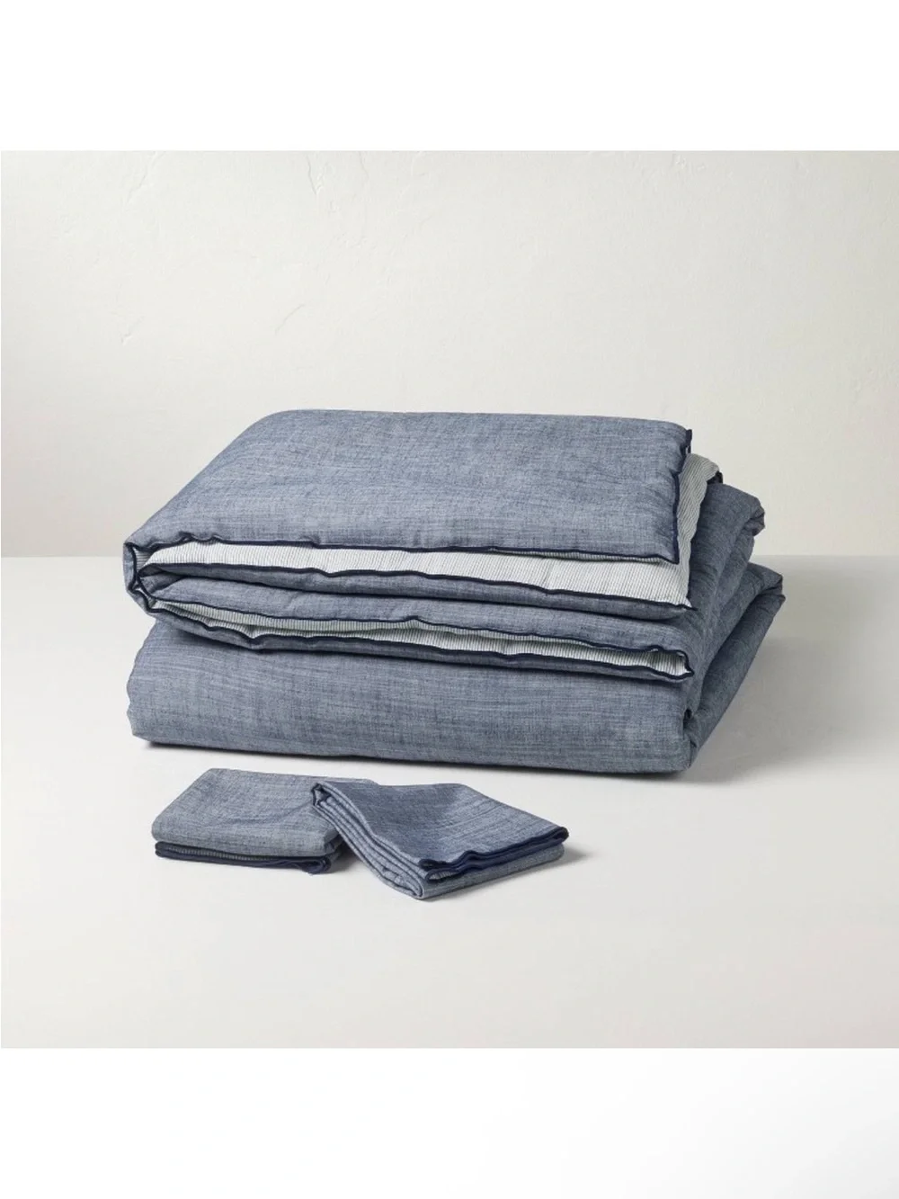 NWT 3pc King Reversible Comforter Set Blue - Hearth & Hand with Magnolia